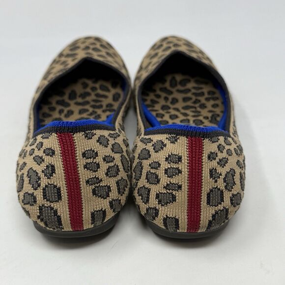 Rothy’s The Flat Womens 8 Brown Spotted Leopard Knit Round Toe Slip On Shoes - Picture 10 of 15